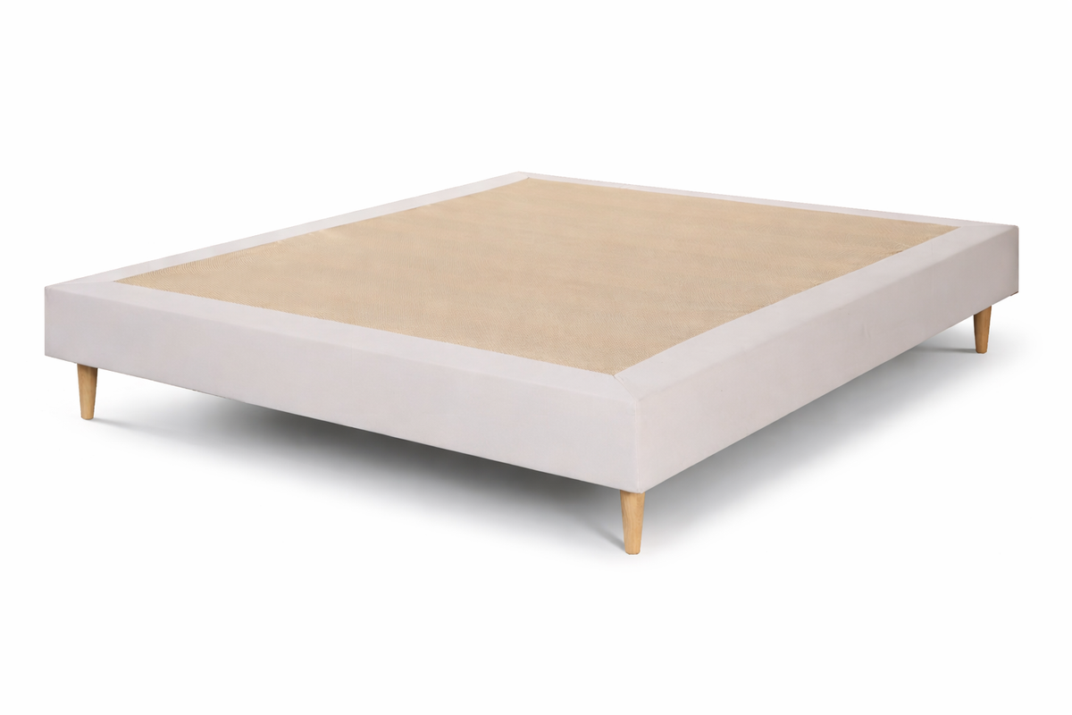 🛏️ Cama AROA – Base francesa con Patas de Madera