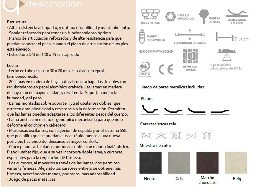 5005 CAMA ARTICULADA MOTOR DOBLE