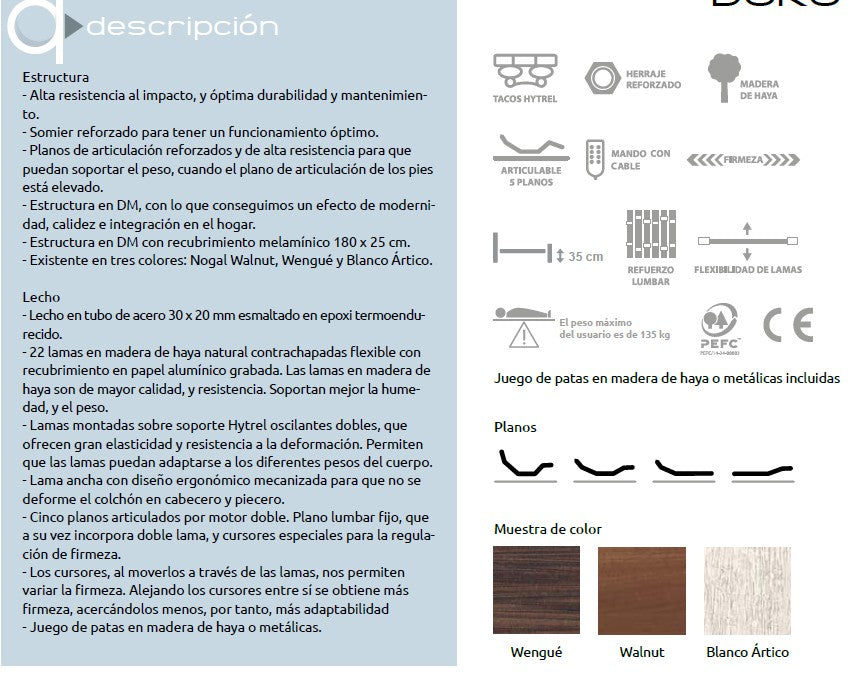 5005 CAMA ARTICULADA MOTOR DOBLE