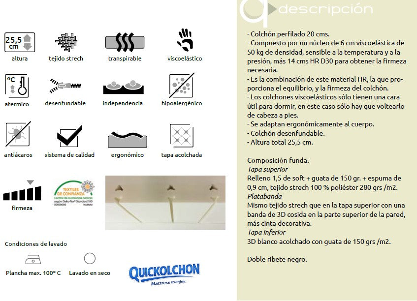 5025 COLCHON VISCOELASTICA 25 CM